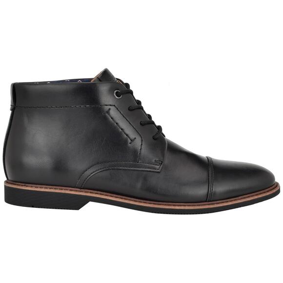 Tommy Hilfiger Men Rawstin Cap Toe Chukka Boots Size US 13M Black Faux Leather - Picture 2 of 5